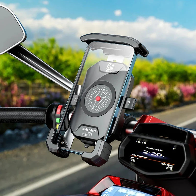 Soporte para teléfono de motocicleta con cargador