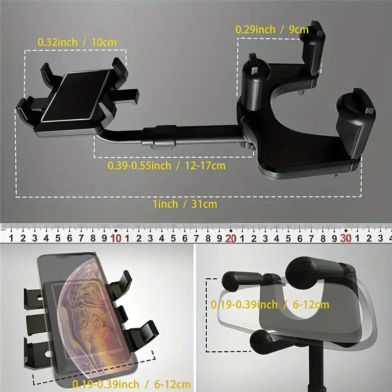 Soporte de telefono para espejo retrovisor