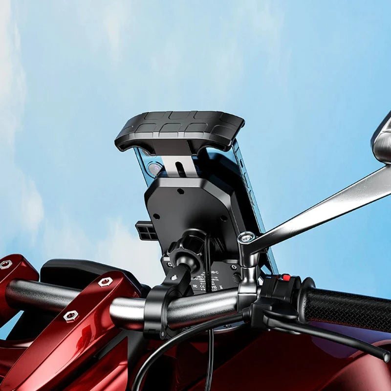Soporte para teléfono de motocicleta con cargador