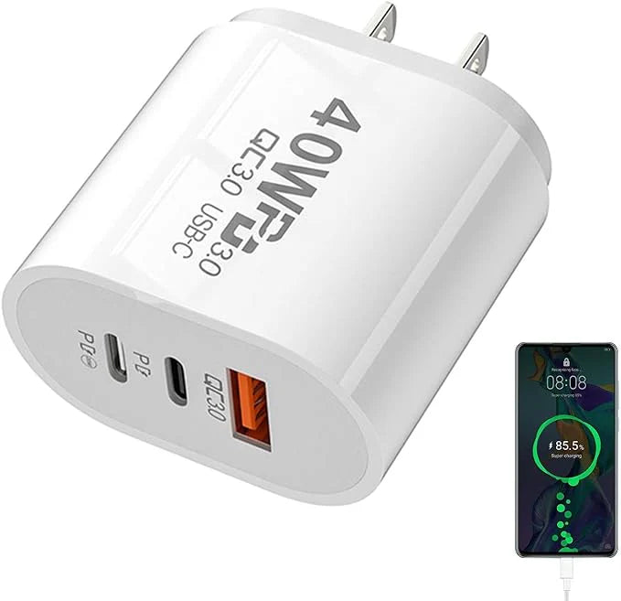 Cargador USB y tipo C de 40 W