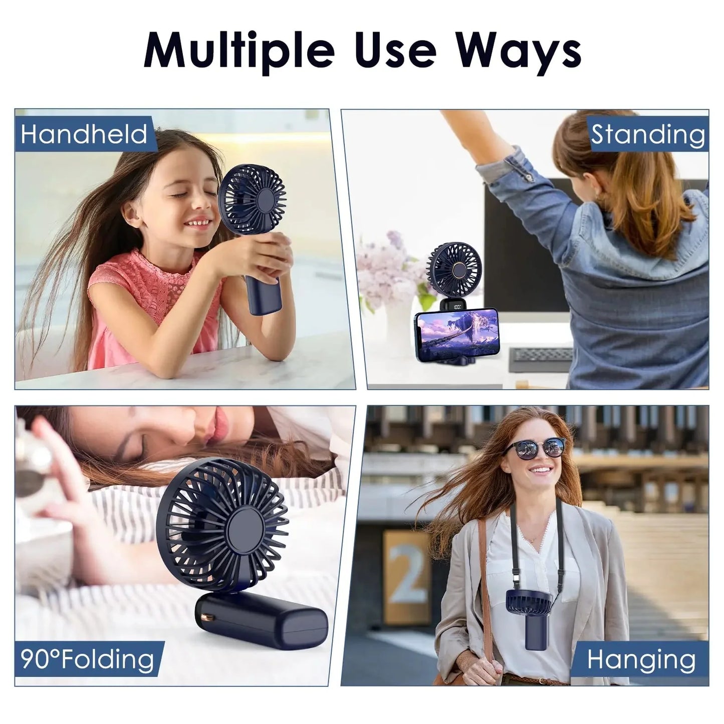 Mini ventilador de mano LED