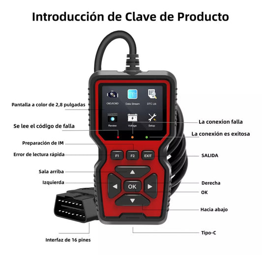 Lector de codigo de carro modelo OBD2