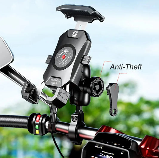 Soporte para teléfono de motocicleta con cargador